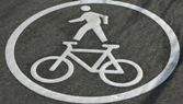 Image of sign on a bike path